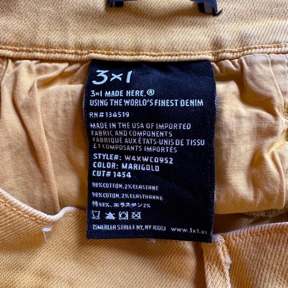 3x1 NYC Women's Shelter Crop High-Rise Wide-Leg Jeans Gold NWOT Size 28 - Picture 4 of 4